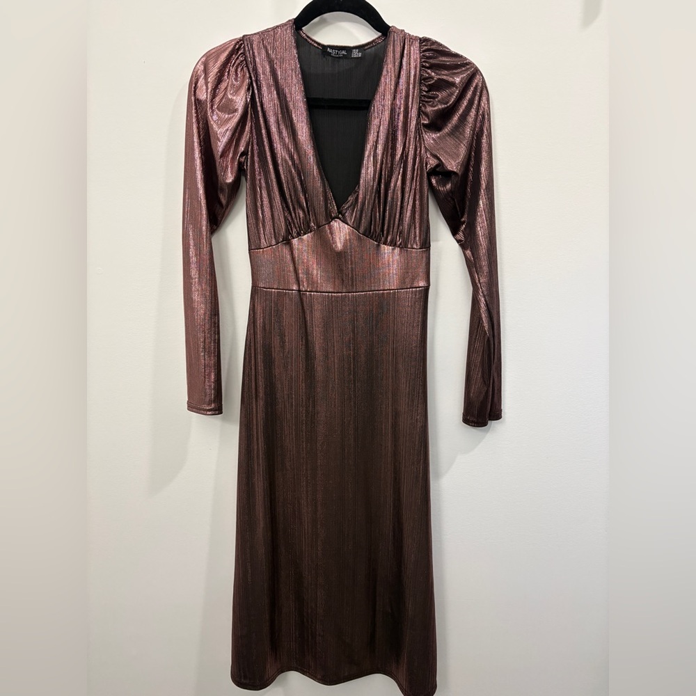 Metallic NastyGal Midi Dress